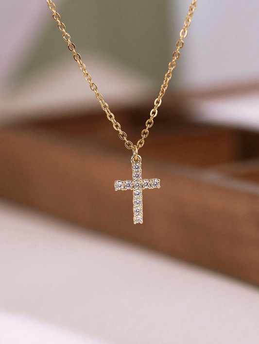 Cubic Zirconia Cross Necklace