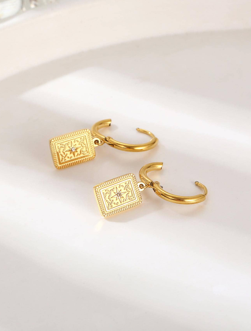 Rectangle Drop Rhinestone Earring