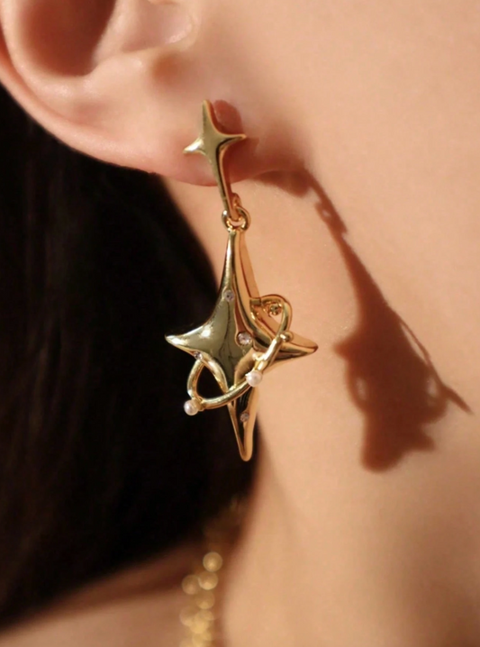 Star Shaped Drop Earrings