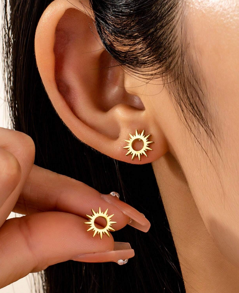 Small Sun Stud Earrings