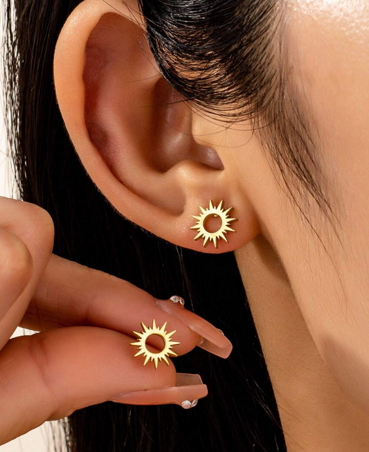 Small Sun Stud Earrings